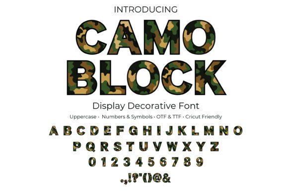 Camo Block: Bold Display Font for Outdoor & Military Themes