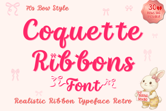 Coquette Ribbon: The Ultimate Satin Bow Font for Elegant Designs